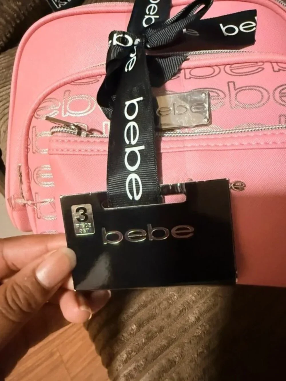 bebe Pink Cosmetic Bag Set